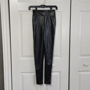 Steve Madden Revolve Skinny Dip Black Faux Leather Pants XS Stretch Academia